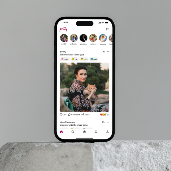 Petly social app screens