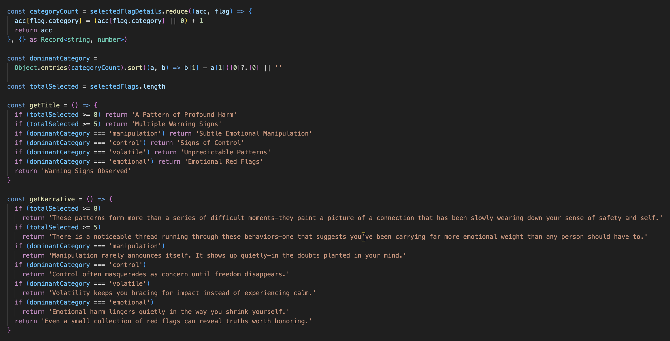 The Red Flag application flow