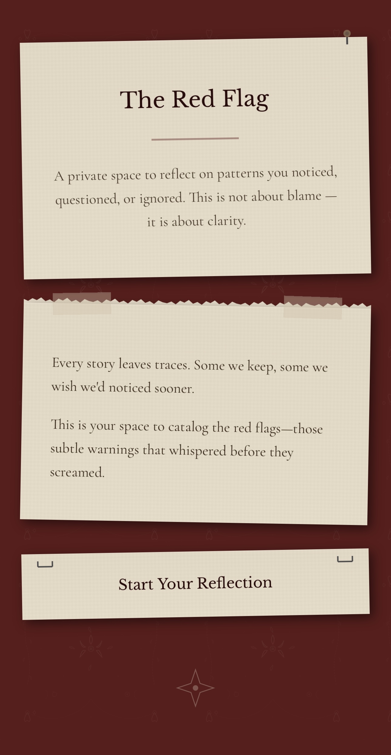 The Red Flag welcome screen